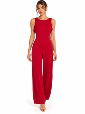 NWT SOCIETE ANONYME Red Sleeveless Wide-Leg Jumpsuit